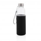 Glazen fles met neopreen hoes, zwart - 3