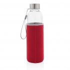 Glazen fles met neopreen hoes, rood - 3