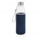 Glazen fles met neopreen hoes, blauw - 2