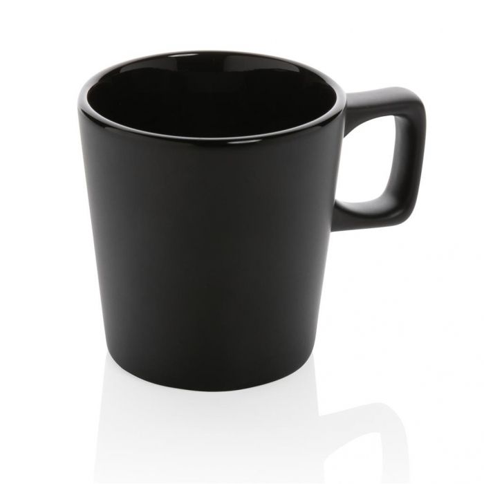 Keramische moderne koffiemok, zwart - 1