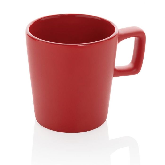 Keramische moderne koffiemok, rood - 1