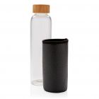 Borosilicaatglas fles met PU sleeve, zwart - 3