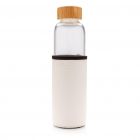Borosilicaatglas fles met PU sleeve, wit