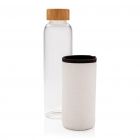 Borosilicaatglas fles met PU sleeve, wit - 3