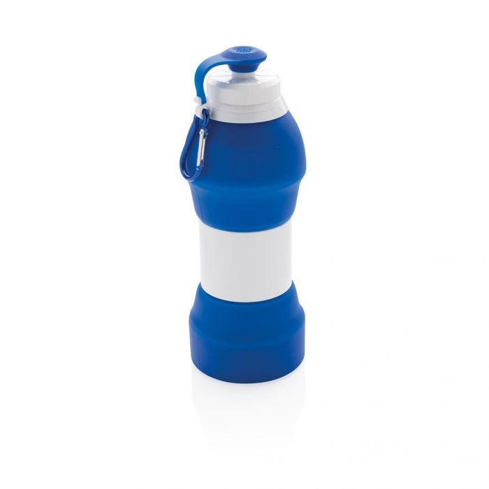 Opvouwbare siliconen sport fles, blauw - 1