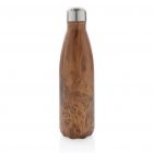 Vacuüm roestvrijstalen fles met houtdessin, bruin - 2