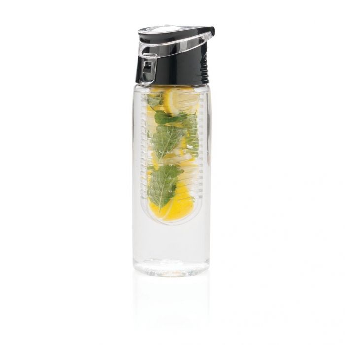 Afsluitbare waterfles met infuser, transparant - 1