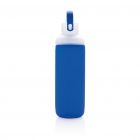 Waterfles van glas met siliconen hoes, blauw - 3
