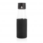 Ukiyo glazen hydratatie-trackingfles met sleeve, zwart - 2