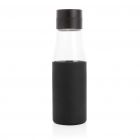 Ukiyo glazen hydratatie-trackingfles met sleeve, zwart - 3