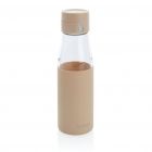 Ukiyo glazen hydratatie-trackingfles met sleeve, bruin - 1