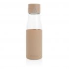 Ukiyo glazen hydratatie-trackingfles met sleeve, bruin - 2