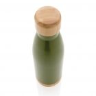 Vacuüm roestvrijstalen fles met bamboe deksel en bodem, groe - 3