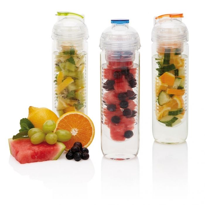 Waterfles met infuser, oranje - 1