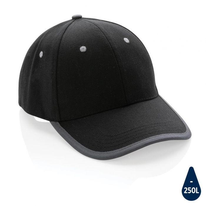 Impact AWARE ™ 6 panel cap van geborsteld katoen met bies, z - 1