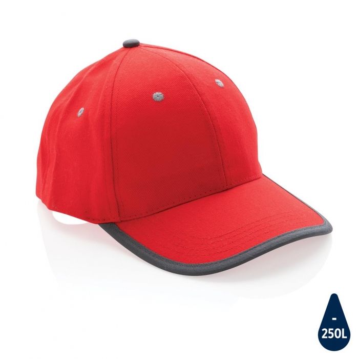 Impact AWARE ™ 6 panel cap van geborsteld katoen met bies, r - 1