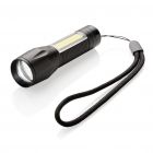 LED 3W focus zaklamp met COB, zwart - 1