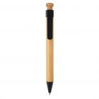 Bamboe pen met tarwestro clip, zwart - 3