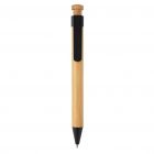 Bamboe pen met tarwestro clip, zwart - 3