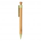 Bamboe pen met tarwestro clip, groen - 2