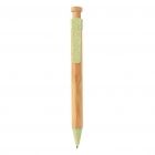Bamboe pen met tarwestro clip, groen - 3