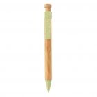 Bamboe pen met tarwestro clip, groen - 3