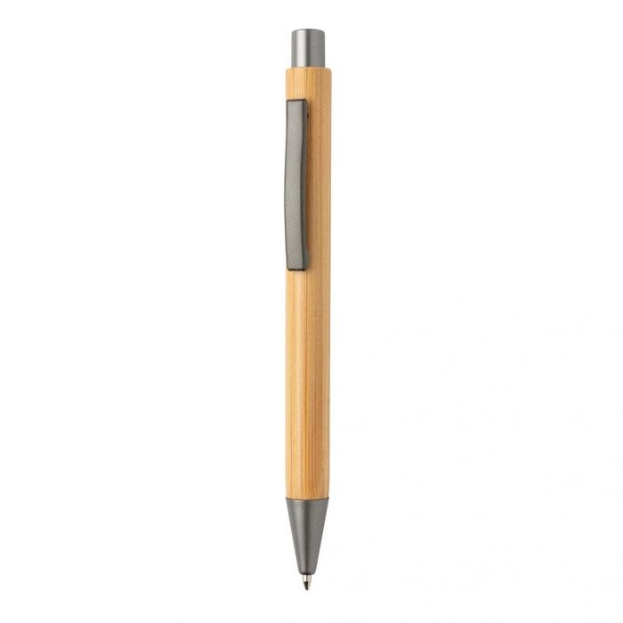 Slim design bamboe pen, bruin - 1
