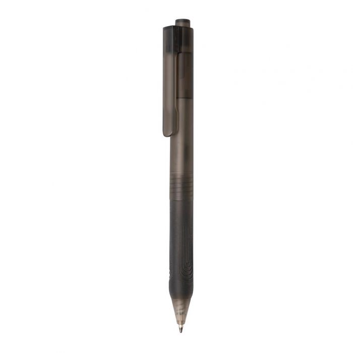 X9 frosted pen met siliconen grip, zwart - 1