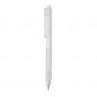 X9 frosted pen met siliconen grip, wit