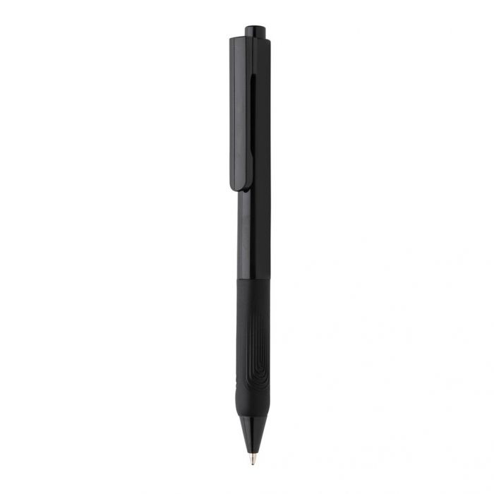 X9 pen met siliconen grip, zwart - 1