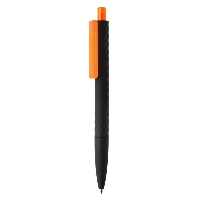 X3 zwart smooth touch pen, oranje - 1