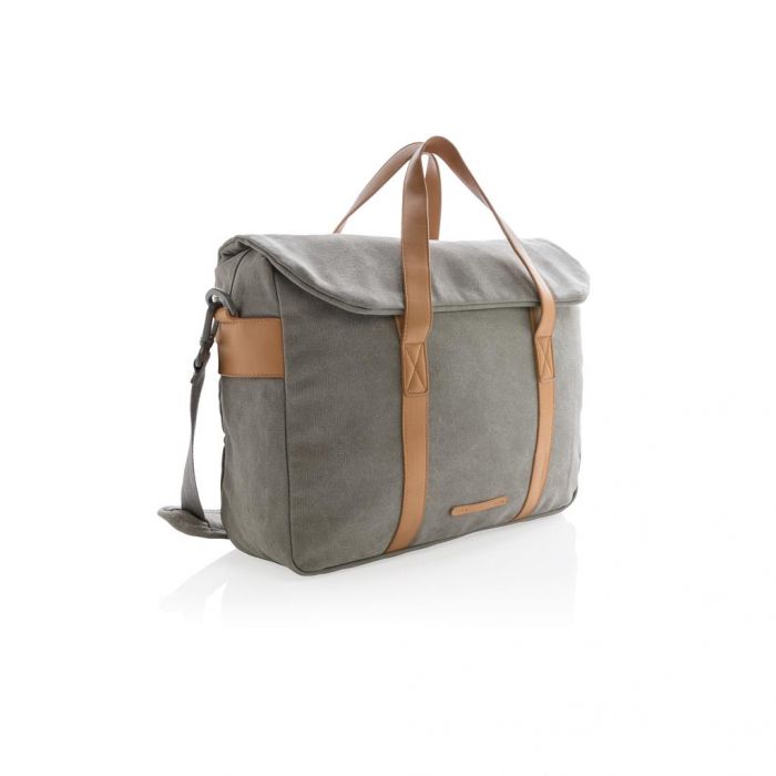 Canvas laptop tas PVC vrij, grijs - 1