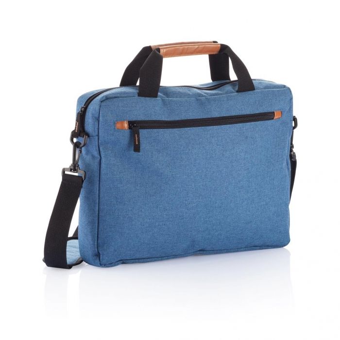 PVC vrije fashion duo tone laptop tas, blauw - 1