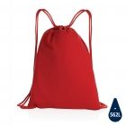 Impact AWARE™ gerecycled katoenen rugzak met trekkoord 145gr