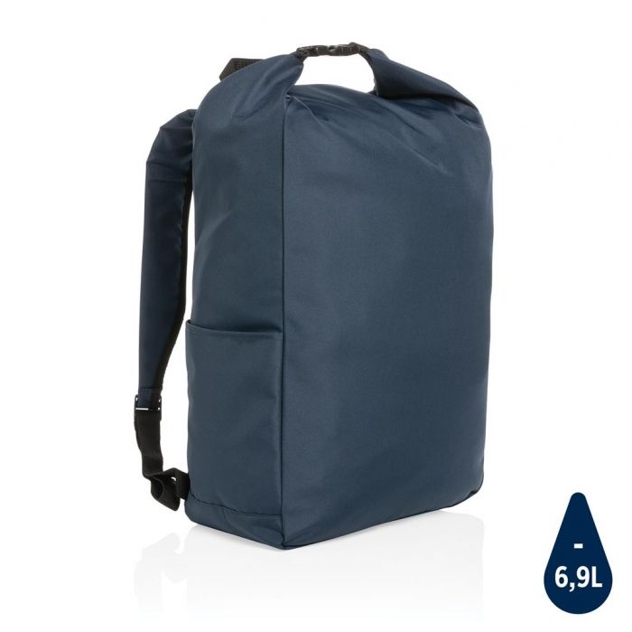 Impact AWARE™ RPET lichtgewicht rolltop rugzak, donkerblauw - 1