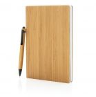 A5 Bamboe notitieboek & pen set, bruin