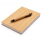 A5 Bamboe notitieboek & pen set, bruin - 2