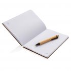 A5 Bamboe notitieboek & pen set, bruin - 3