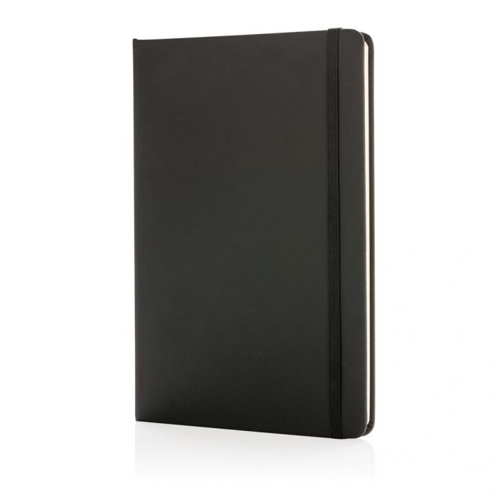 A5 standaard hardcover PU notitieboek, zwart - 1
