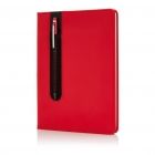 Standaard hardcover PU A5 notitieboek met stylus pen, rood