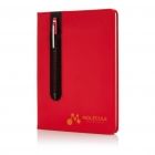 Standaard hardcover PU A5 notitieboek met stylus pen, rood - 2