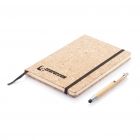 A5 kurken notitieboek incl. touchscreen pen, bruin - 2