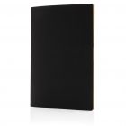 Softcover PU notitieboek met gekleurde accent rand, zwart - 4