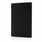 Softcover PU notitieboek met gekleurde accent rand, wit - 4