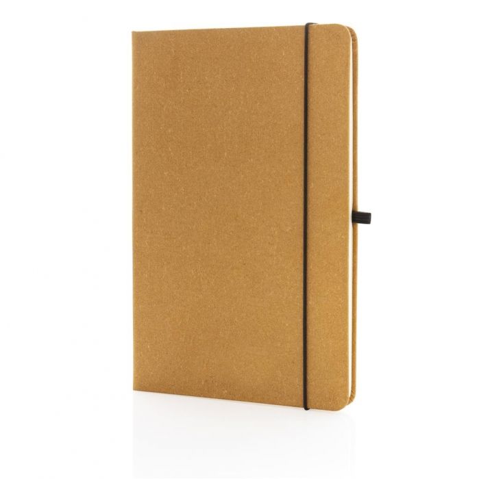 Recycled lederen hardcover notitieboek A5, bruin - 1