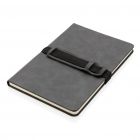 Deluxe hardcover PU A5 notitieboek met telefoon-/penhouder, - 3