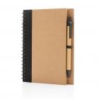 Kraft spiraal notitieboekje met pen, groen - 4