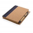 Kurk spiraal notitieboek met pen, blauw - 2