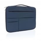 Smooth PU 15.6" laptop sleeve met handvat PVC-vrij, donkerbl