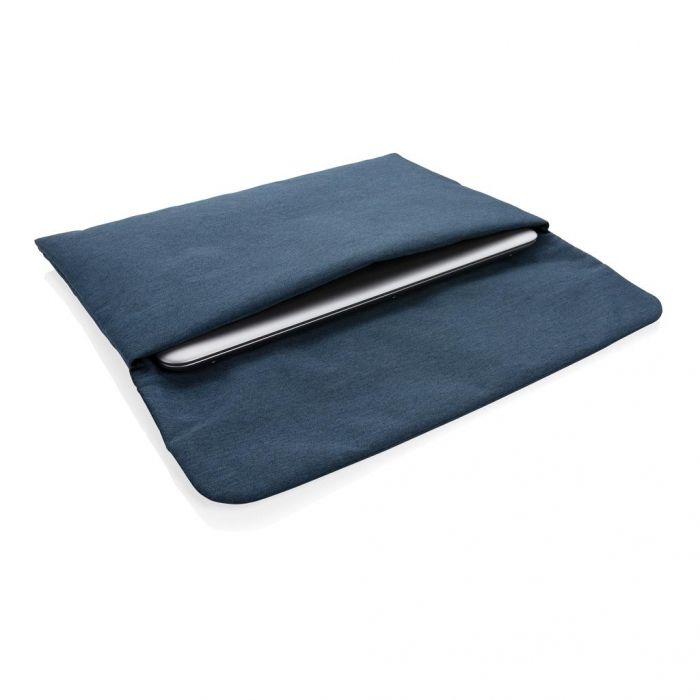 Magnetisch sluitende 15.6" laptop sleeve PVC-vrij, blauw - 1